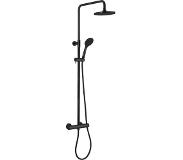 Linie Neptunus 200 thermostatische regendoucheset mat zwart
