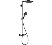 Hansgrohe Raindance select showerpipe met thermostaat 24cm powderrain, mat zwart