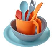 Smidge serviesset Natural Collection oranje/blauw 7 delig