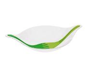 Koziol - saladeschaal - met bestek - plastic - Wit/groen - Super stijlvol en handig design