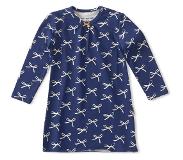 Little label Meisjes Nachthemd - Maat 122-128 - Pyjama - Blauw, Wit - Zachte BIO Katoen
