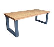 Wood4you - Eettafel New England Roasted wood 180Lx78Hx90D cm Antraciet