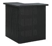vidaXL Hoekbartafel 100x50x105 Cm Poly Rattan Zwart