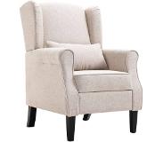 vidaXL Fauteuil stof beige