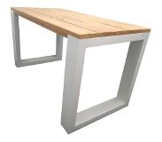 Wood4you - Eettafel New Orleans Roasted wood 220Lx78Hx90D cm wit