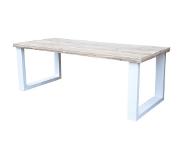Wood4you - Eettafel "New England" Steigerhout wit 200Lx78Hx90D cm wit