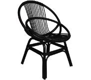 Sweet living Zwarte Rotan Spijlstoel Retro - 63x60xh83 Cm
