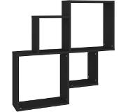 vidaXL Wandschap kubus 80x15x78,5 cm spaanplaat zwart