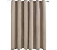 vidaXL Gordijn verduisterend met metalen ringen 290x245 cm beige