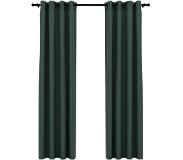 vidaXL Gordijnen linnen-look verduisterend ogen 2 st 140x225 cm groen