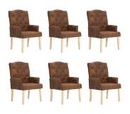 vidaXL Eetkamerstoelen 4 St Gebogen Hout En Stof Donkergrijs