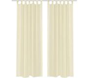vidaXL Gordijnen 2 st doorschijnend 140x225 cm crème