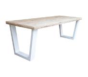 Wood4you - Eettafel New York Steigerhout 180Lx78Hx90D cm Wit