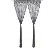 vidaXL Gordijn macramé 140x240 cm katoen antraciet