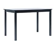 vidaXL Eettafel 114x71x75 cm massief rubberwood zwart