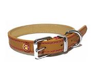 Rosewood Luxury Leather Halsband Hond Leer Luxe Zand - 1.3X25-36 CM