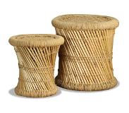 vidaXL Krukken 2 st bamboe en jute
