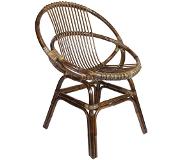 Sweet living Bruine Rotan Spijlstoel Retro - 63x60xh83 Cm