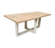 Wood4you - Eettafel Miami Steigerhout 180Lx78Hx90D cm wit