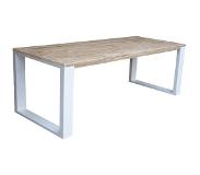 Wood4you - Eettafel New Orleans Steigerhout 170Lx78Hx90D cm wit