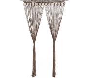 vidaXL Gordijn macramé 140x240 cm katoen taupe