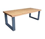 Wood4you - Eettafel New England Roasted wood 220Lx78Hx90D cm Antraciet