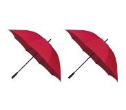 Falcone 2x Golf stormparaplus rood windproof 130 cm - Paraplu's