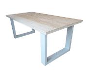 Wood4you - Eettafel New England geschaafd vurenhout 200Lx78Hx90D cm wit