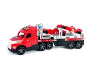 Wader Autotransport Truck Met Twee Formule 1 Auto´s 79 Cm Rood