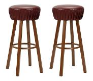 vidaXL Barstoelen 2 st kunstleer bruin