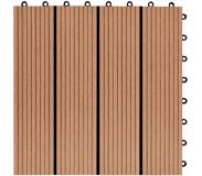 vidaXL Terrastegels 30x30 cm 1 m² HKC teakkleur 11 st