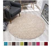 Muratap Shaggy Vloerkleed Beige Hoogpolig - 150 cm rond