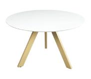 Lizzely Garden & Living Eettafel rond Ronsi wit met beige poten 120cm ronde eettafel