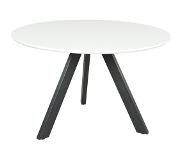 Lizzely Garden & Living Eettafel rond Ronsi wit met zwarte poten 120cm ronde tafel