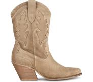 PS Poelman LOLA Dames Western Enkel Laarzen - Beige bruin- Maat 40