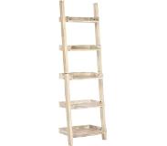 vidaXL Ladderkast 75x37x205 cm massief mangohout wit