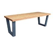 Wood4you - Eettafel New York Roasted wood 220Lx78Hx90L cm Antraciet