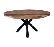 Dimehouse Denver Eettafel Rond Ø130 cm - Industrieel - Mangohout