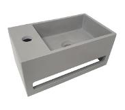 Wiesbaden Fontein met Handdoekhouder BWS Betonlook 35.6x20.3x15.9 cm Grijs (kraangat links)