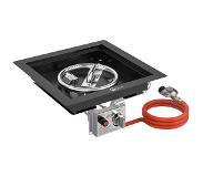 GoFire inbouwbrander vierkant 40 x 40 cm - Zwart gecoat