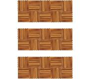 vidaXL Terrastegels verticaal patroon 30 x 30 cm Acacia set van 30