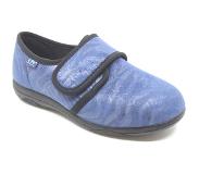 PROMED Promed, Geneve Blue, 2002.05, Blauwe Zachte Stretch Verbandpantoffel met klittenbandsluiting