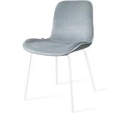Nolon | Eetkamerstoel Nori fluweel blauw 51x82x40 cm eetkamerstoelen | NADUVI