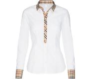 Seidensticker dames blouse regular fit - wit (geruit contrast) - Maat: 38