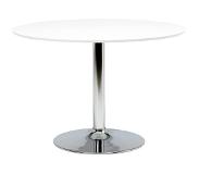 Room05 Ronde Eettafel 'Ina' 110cm, kleur Wit/Chroom
