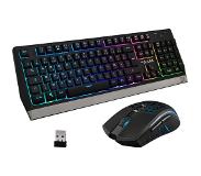 The G-Lab Combo Tungsten toetsenbord RF draadloos + USB AZERTY Frans Inclusief muis Zwart