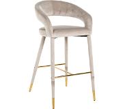Richmond Barstoel Gia khaki velvet fire retardant (FR-Quartz 903 Khaki) (Groen, 53.5x59.0x103.0cm)