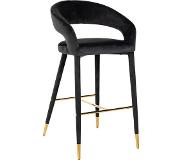 Richmond Barstoel Gia antraciet velvet fire retardant (FR-Quartz 801 Antraciet) (Groen, 53.5x59.0x103.0cm)