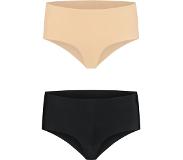 Bye Bra Onzichtbare Slip Slipje, Hoge Taille, Naadloze Bikini, Geen Stiksels, Geen Panty Lijn, Gladde Randen, 2 Kleurenpakket, Beige En Zwart, S