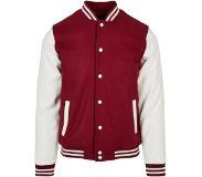 Urban Classics College jacket -5XL- Oldschool Bordeaux rood/Wit